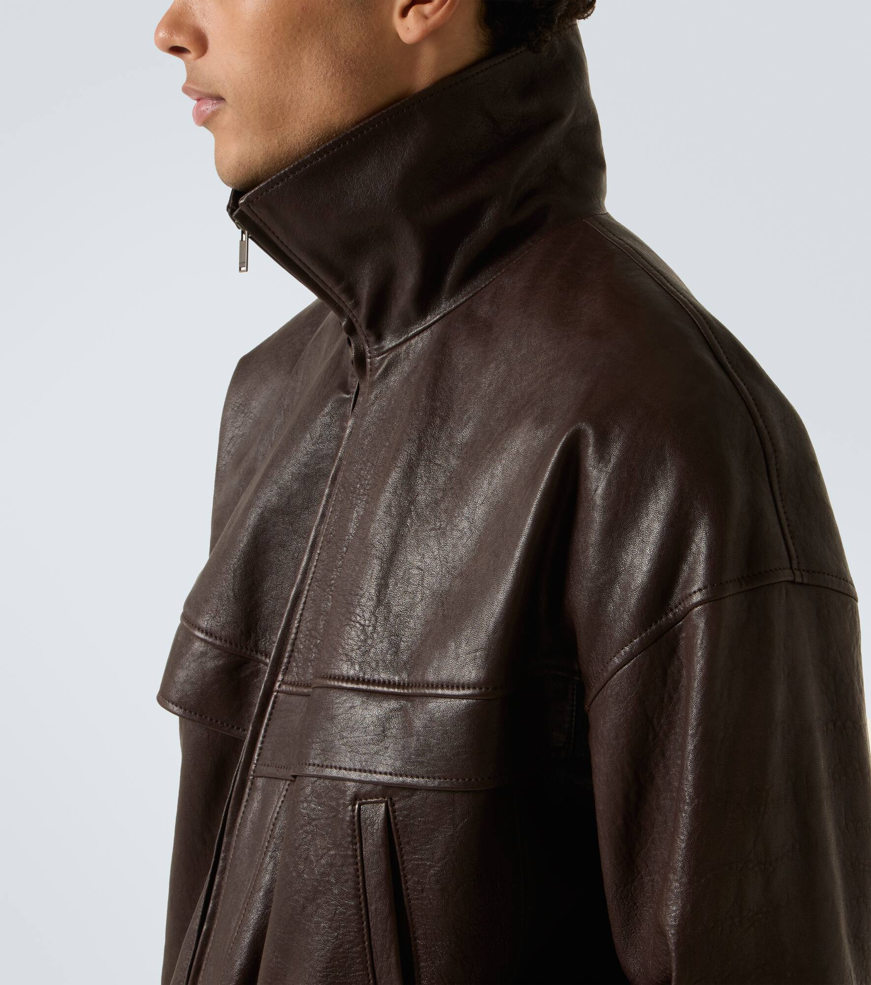 Leather bomber jacket - 7