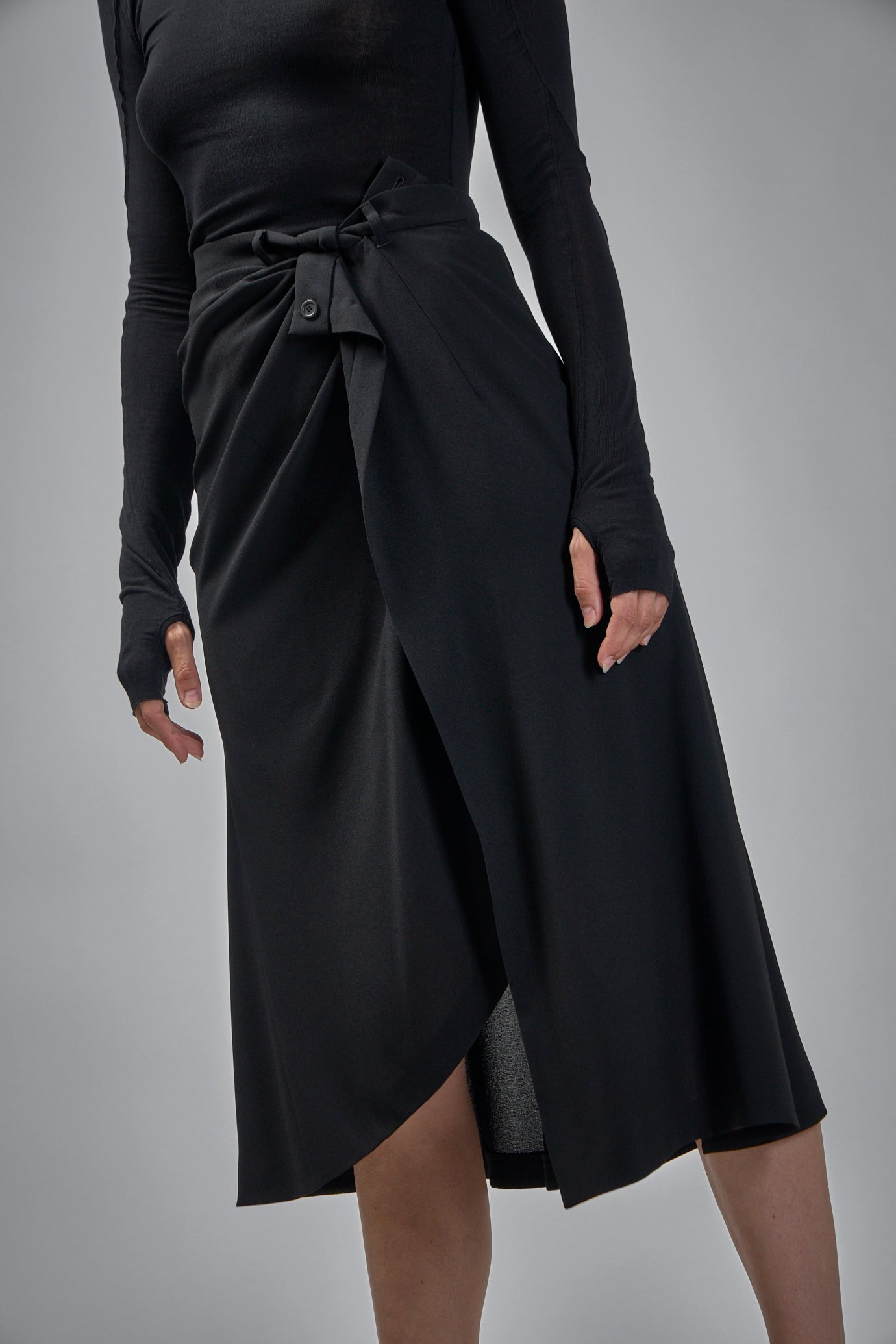 Draped Tailored Skirt - 4