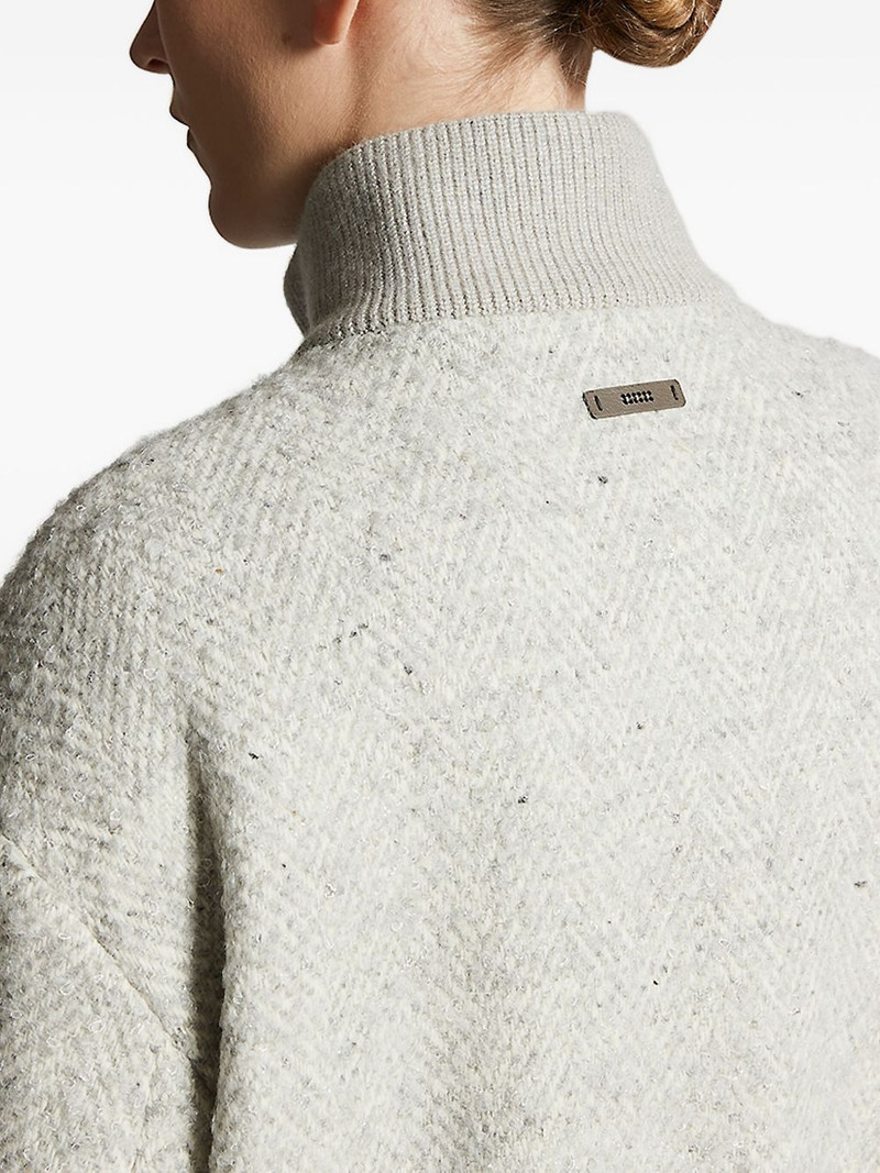 herringbone-pattern bomber jacket 5