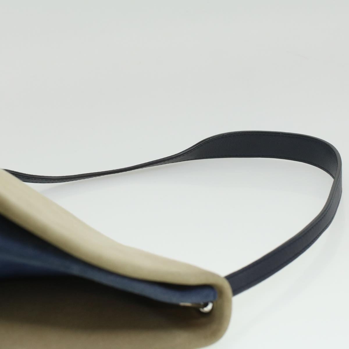 CELINE Shoulder Bag Suede Beige Blue Black - 14