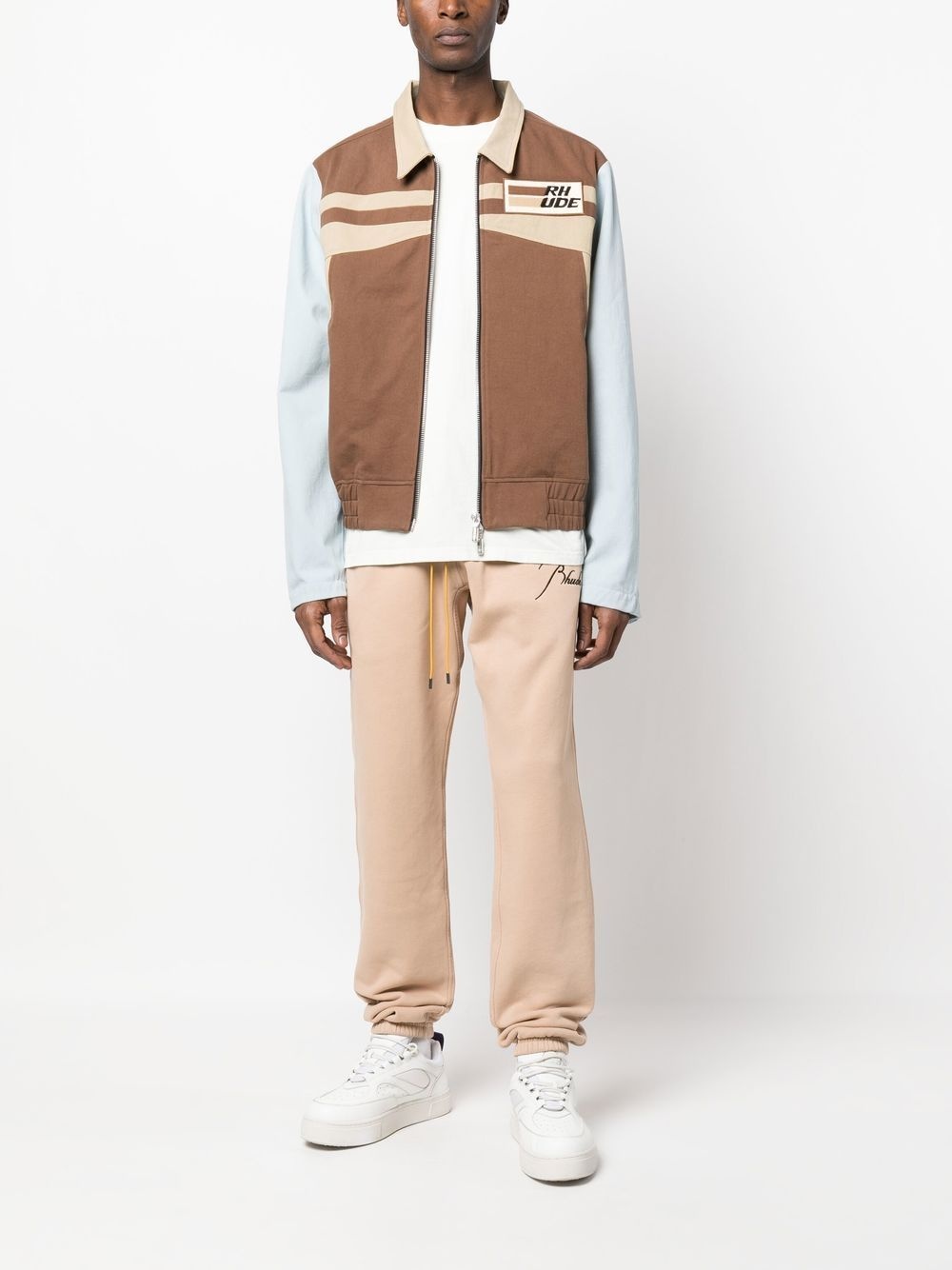 EMBROIDERED-LOGO COTTON TRACK PANTS - 3