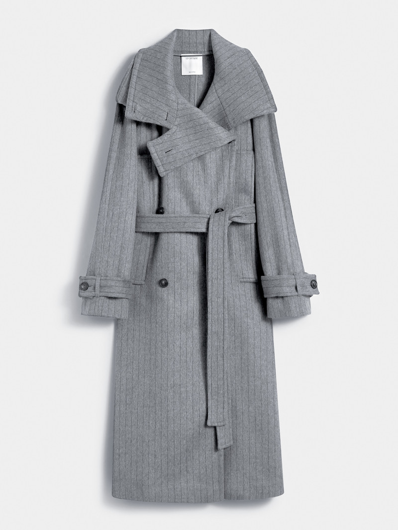 AROLD1234 Pinstriped trench coat in pure wool - RUNWAY 1