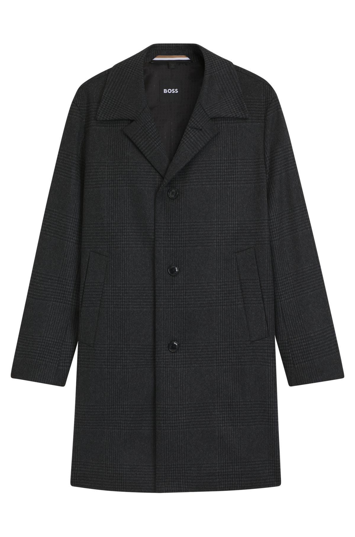 RELAXED-FIT COAT IN CHECKED WOOL AND CASHMERE - 1