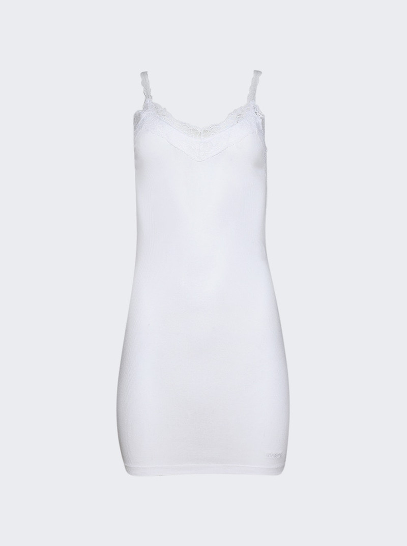 Lace Mini Tank Dress White 1