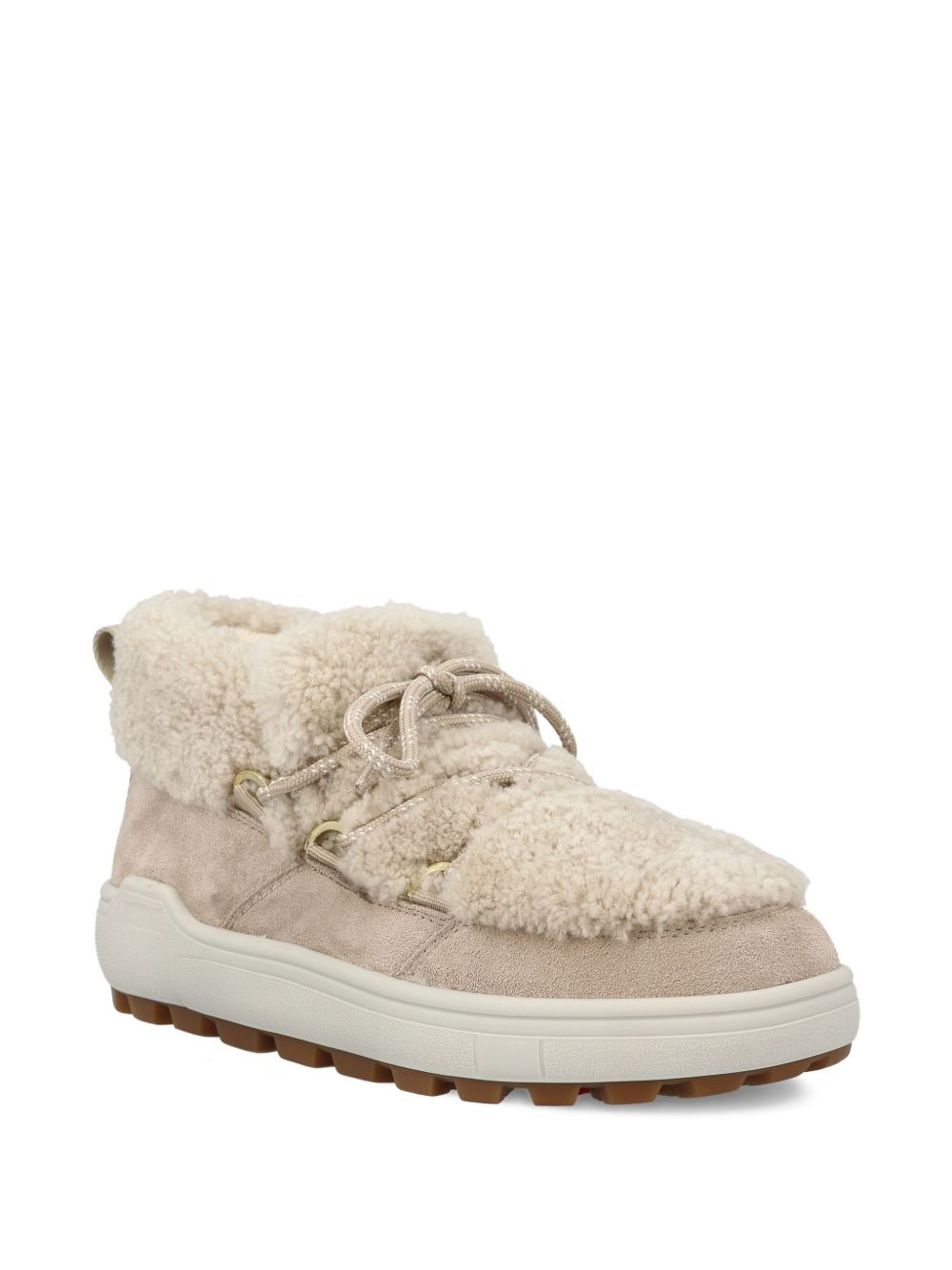 shearling lace-up boots - 2