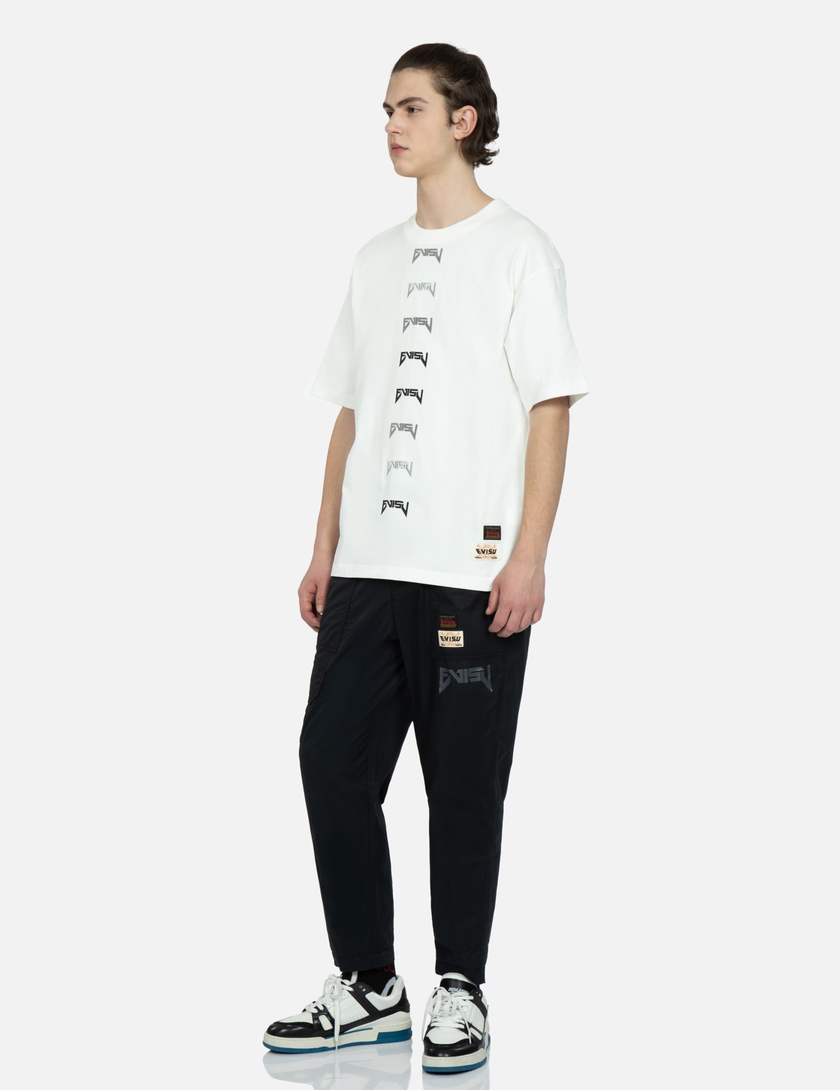SEAGULL AND SLOGAN EMBROIDERY RELAX-FIT PANTS - 3