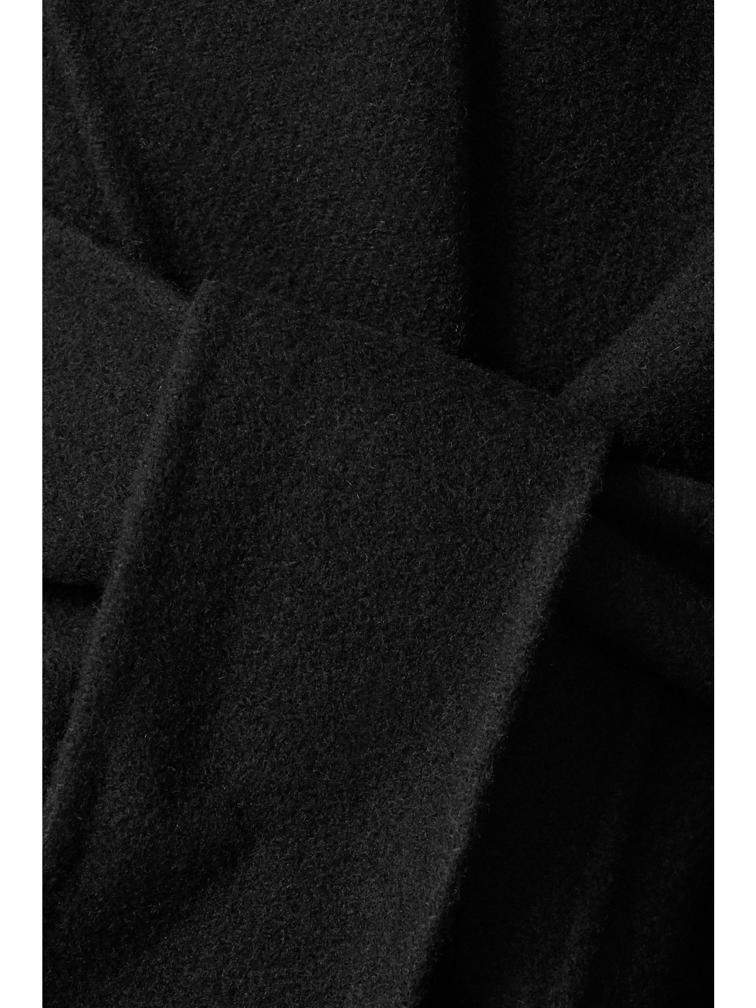 Essentials Malika belted wool-blend felt coat Black - 5