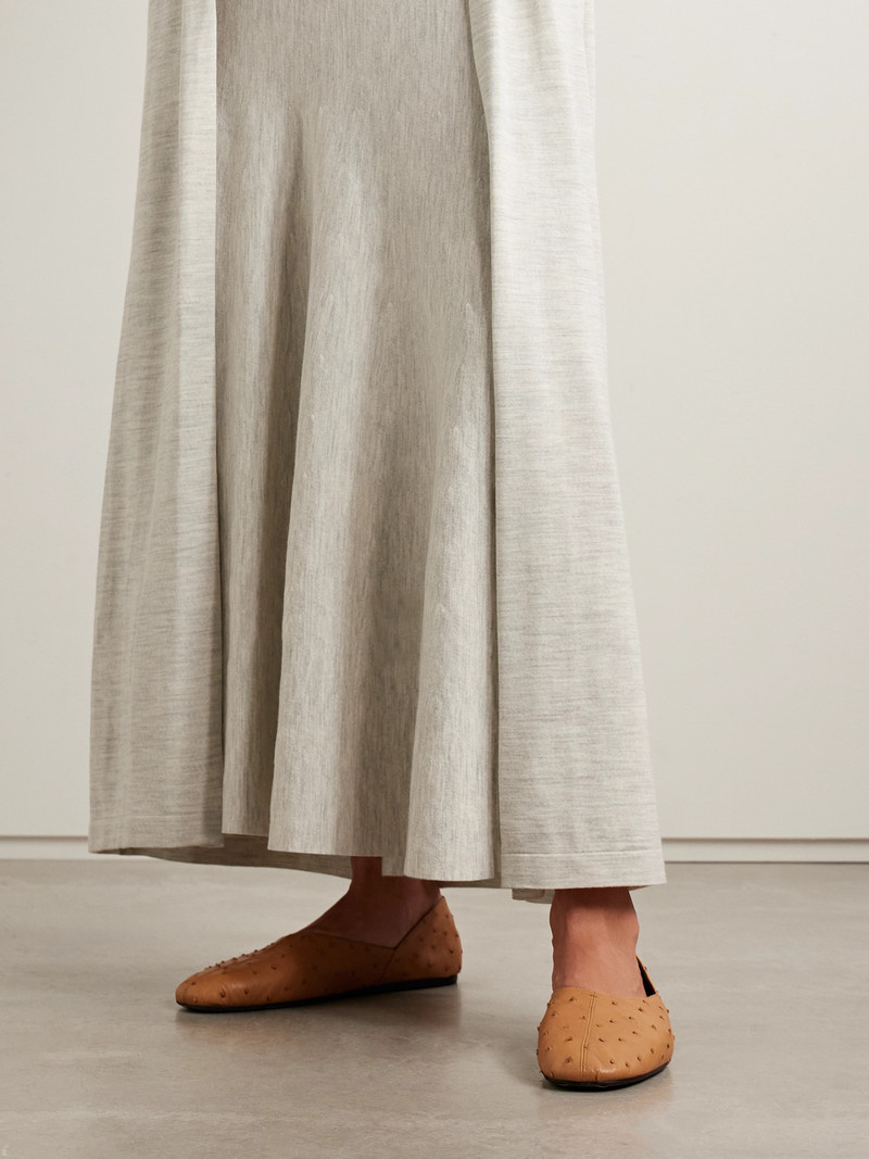 KHAITE Jane Ostrich Leather Flats outlook