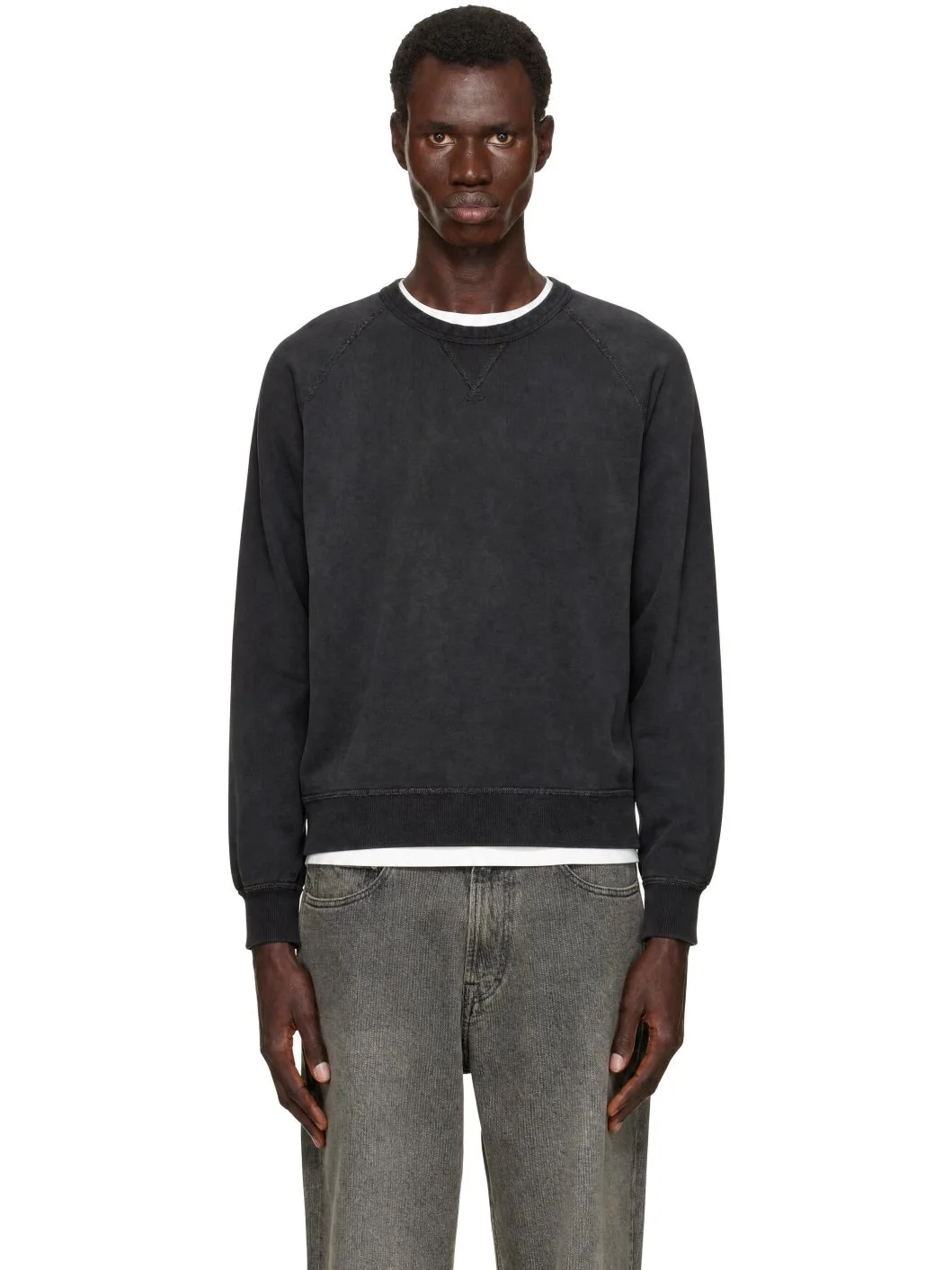 Black Indigo French Terry Sweatshirt - 1