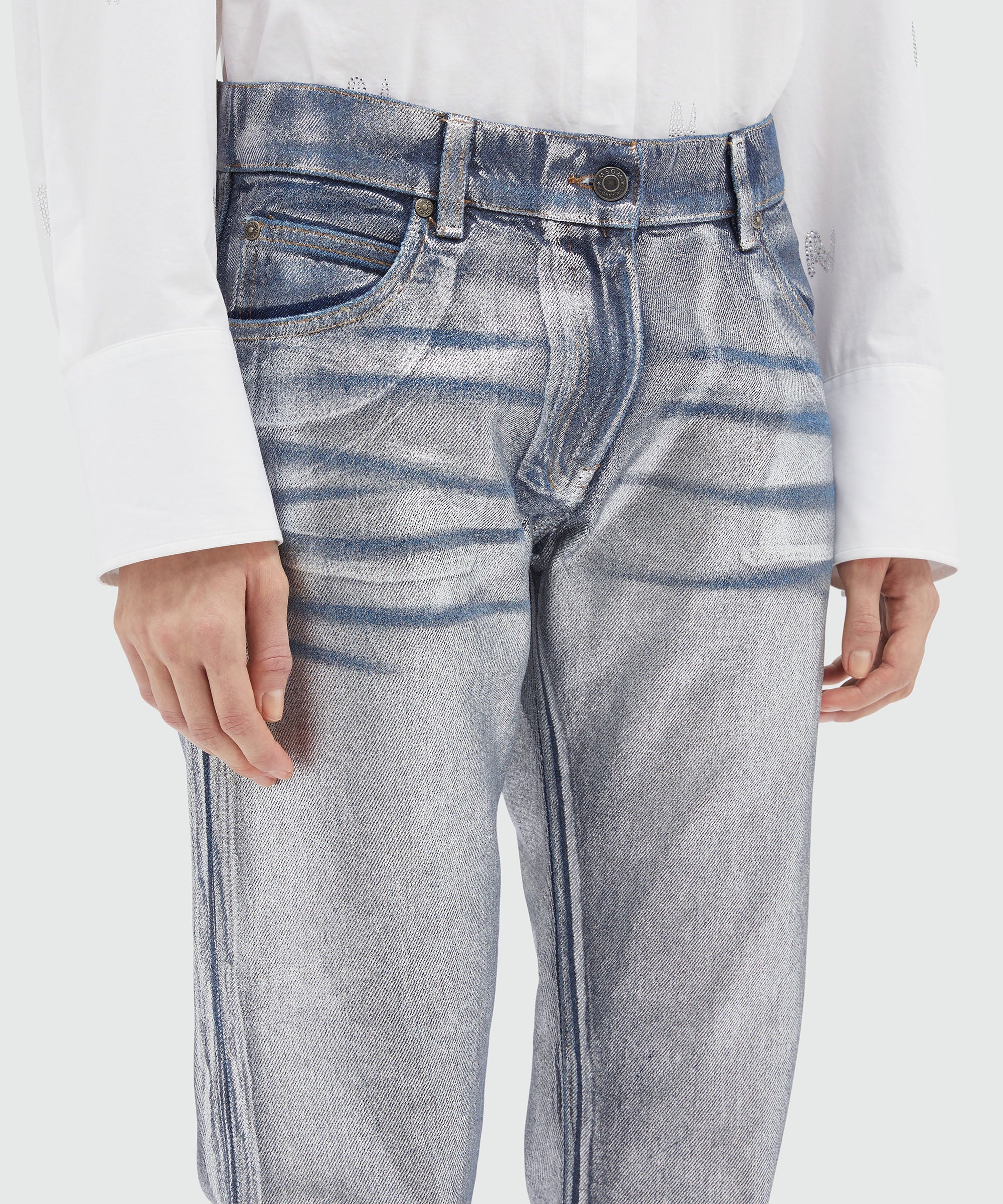 Metallic demin pants - 5