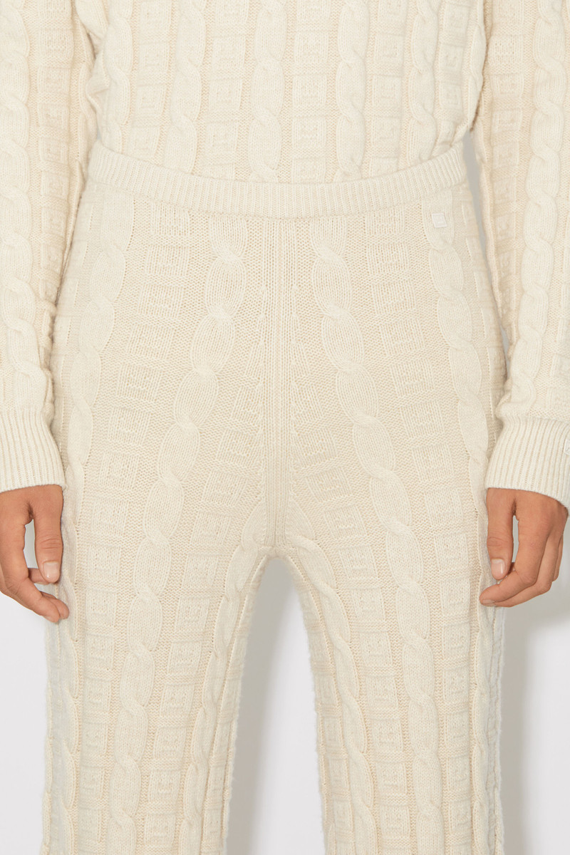 Cable wool trousers - Oatmeal melange 5