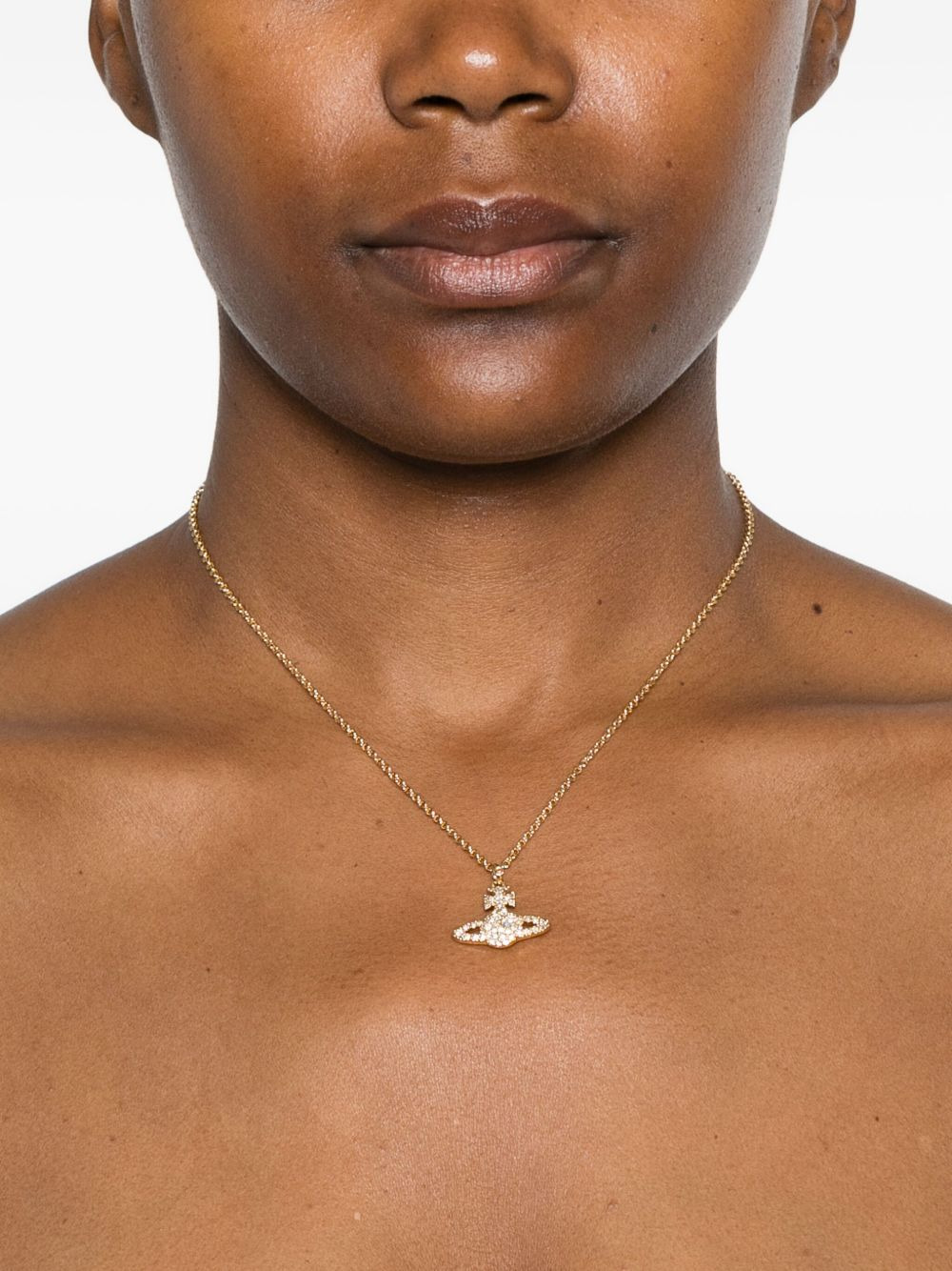 crystal-embellished orb necklace - 2