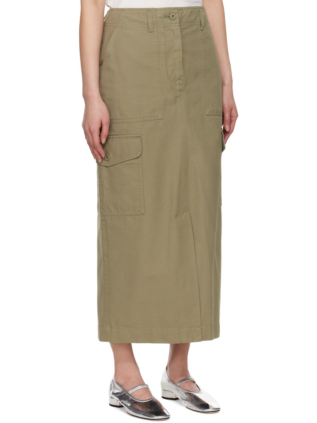 Green Calais Midi Skirt - 2