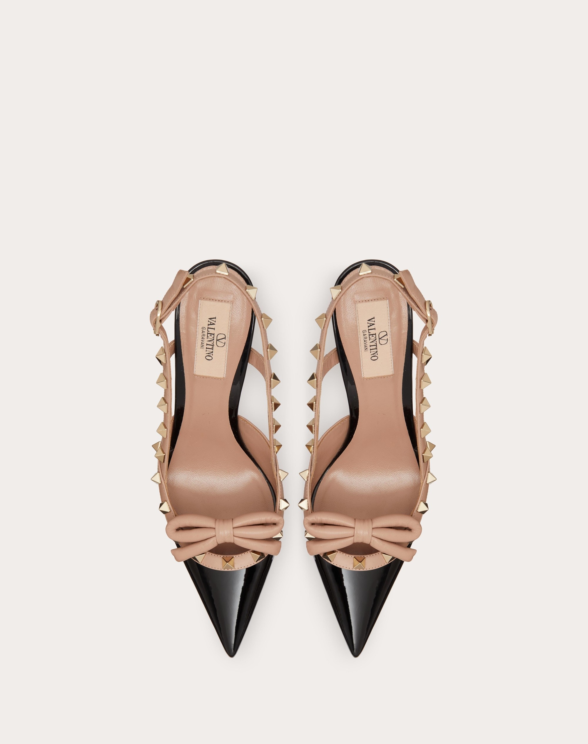 60mm Rockstud Bow Patent Heels