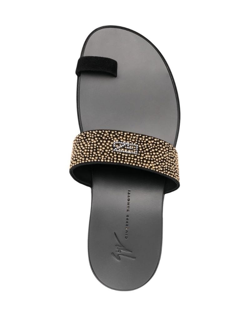 single toe-strap detail sandals - 6
