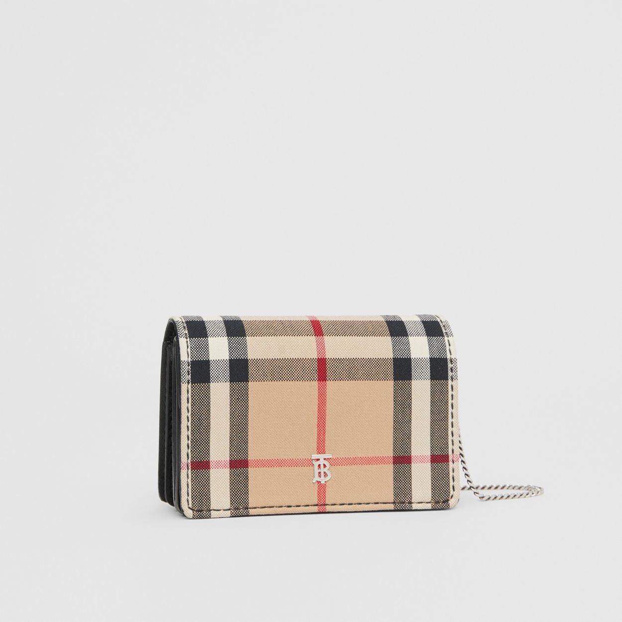 Vintage Check Card Case with Detachable Strap - 7