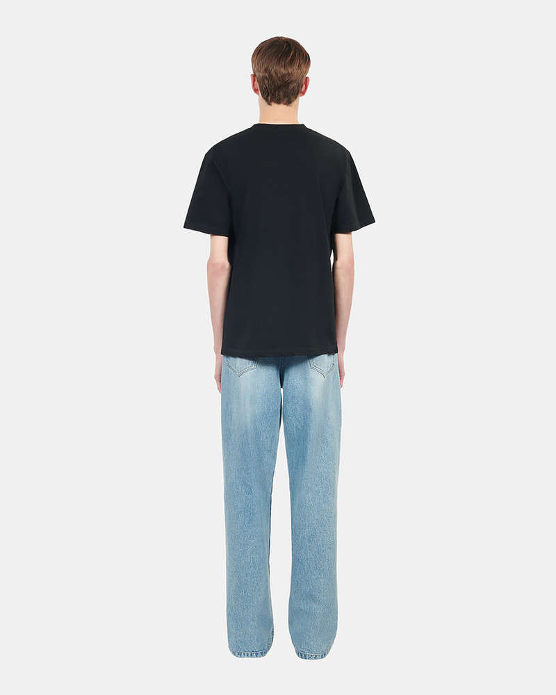 BLACK T-SHIRT WITH BUTTERFLY FLOCKING 5