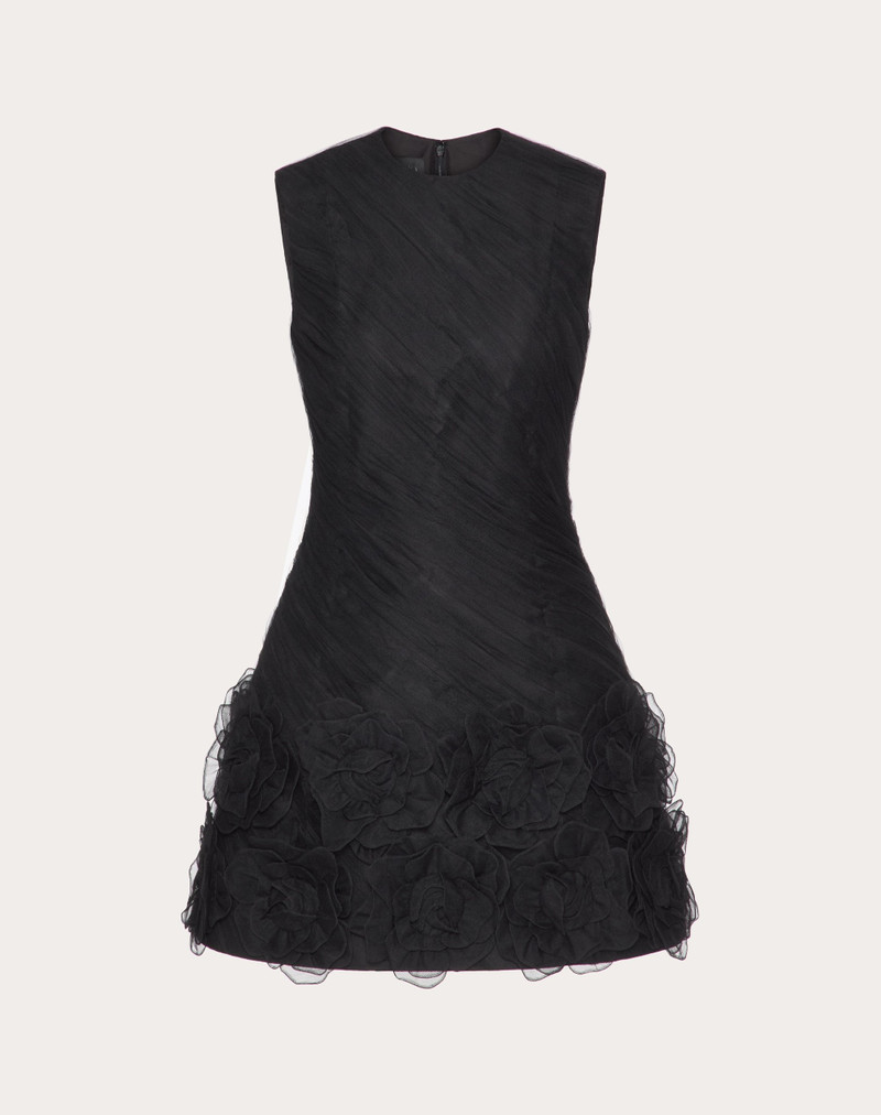 Valentino TULLE ILLUSIONE EMBROIDERED SHORT DRESS - 5B0VAEF51ED_0NO |  REVERSIBLE