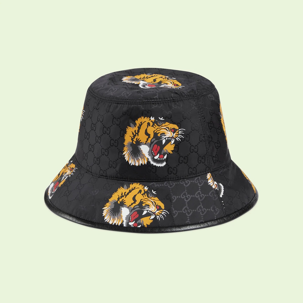 GG bucket hat with tiger print - 1