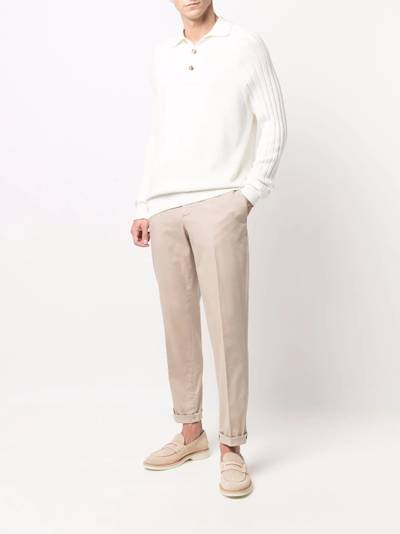 Brunello Cucinelli ribbed-knit polo sweater outlook