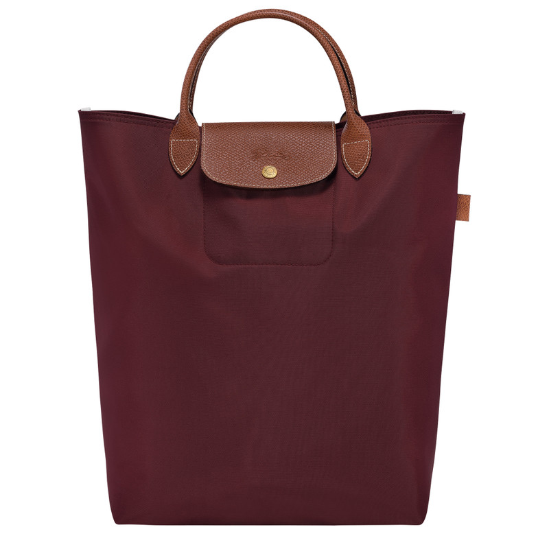 Le Pliage M Tote bag Burgundy - Canvas 1