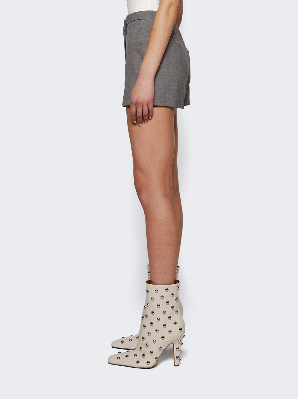 Serge Tailored Mini Shorts Grey Melange - 4