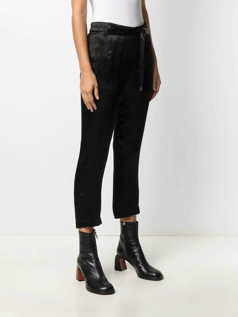 cropped belted trousers - 3