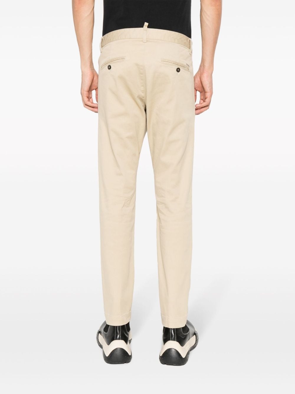 low-rise slim-fit cotton chinos - 4