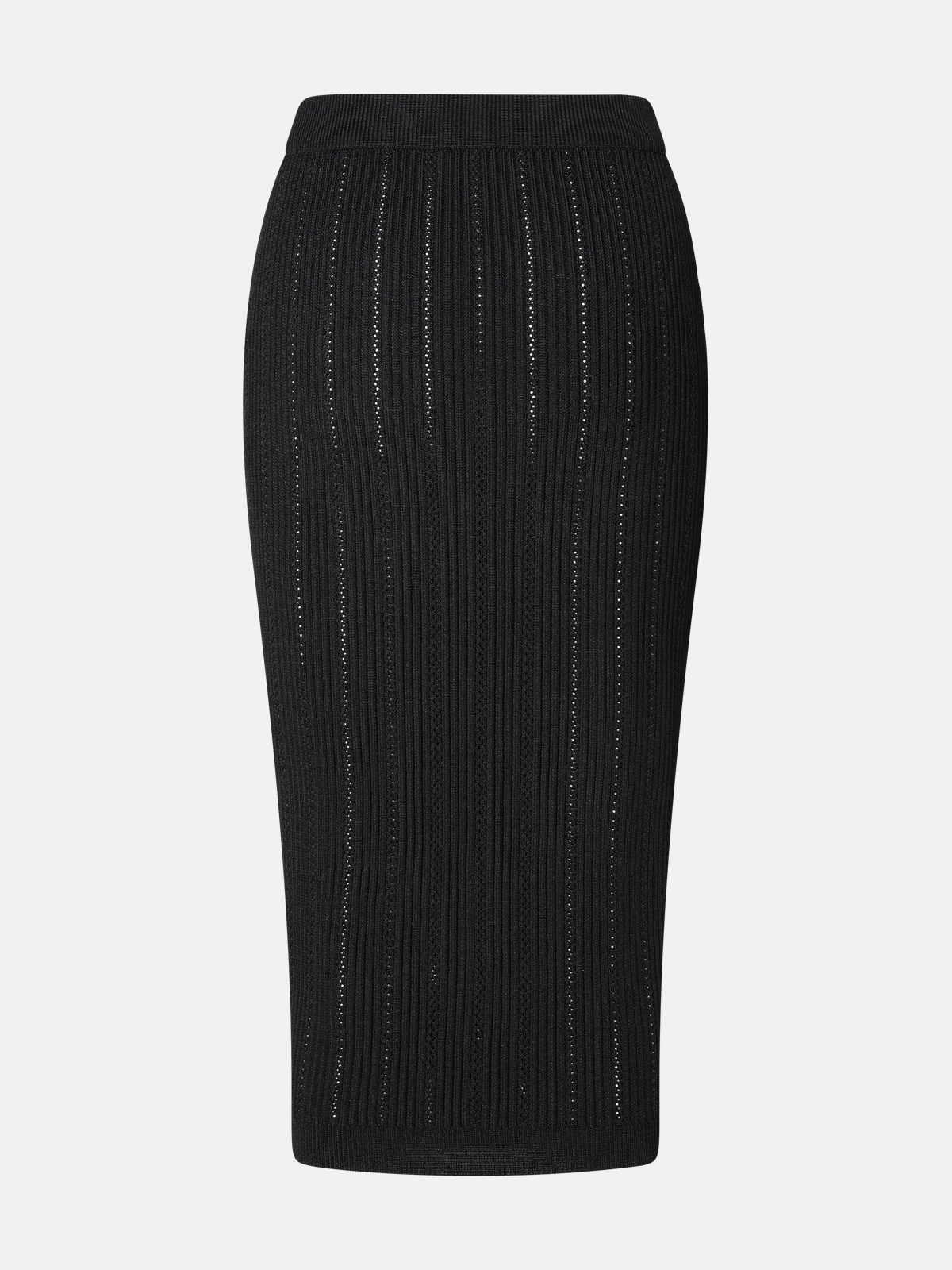 Balmain Black Viscose Blend Skirt