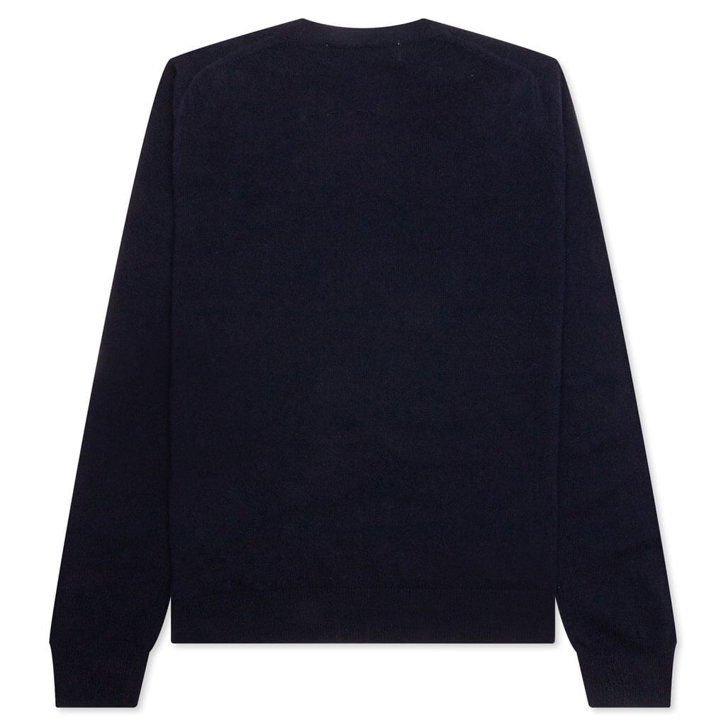 COMME DES GARCONS PLAY X THE ARTIST INVADER BUTTON CARDIGAN - NAVY - 2