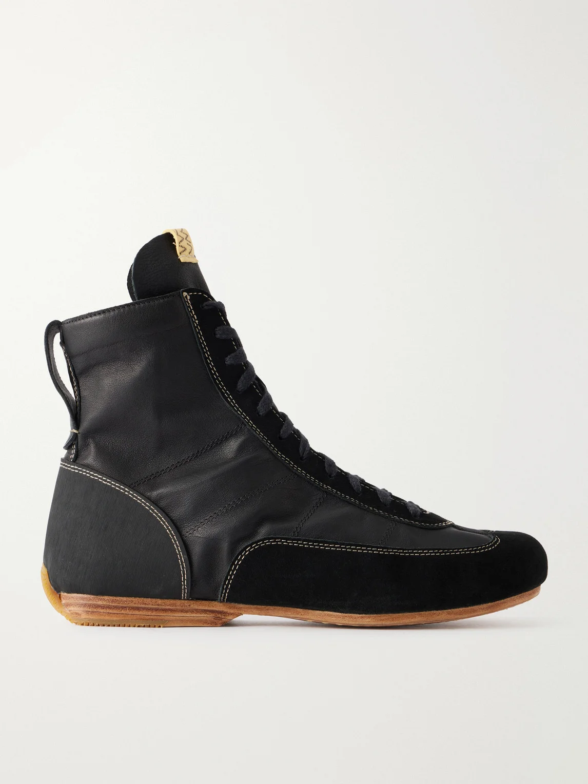Mc Driver Suede-Trimmed Leather Lace-Up Boots - 1