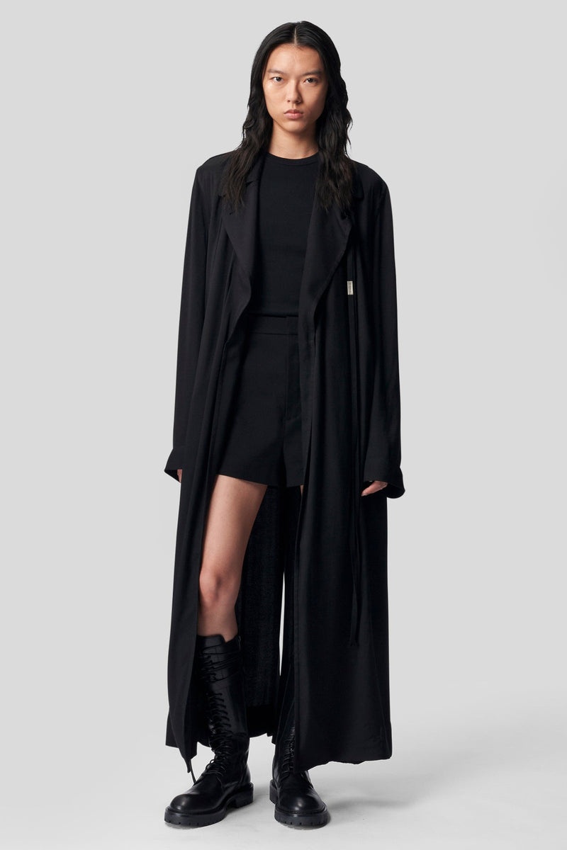 Georgine Long Straight Trench Coat - 1