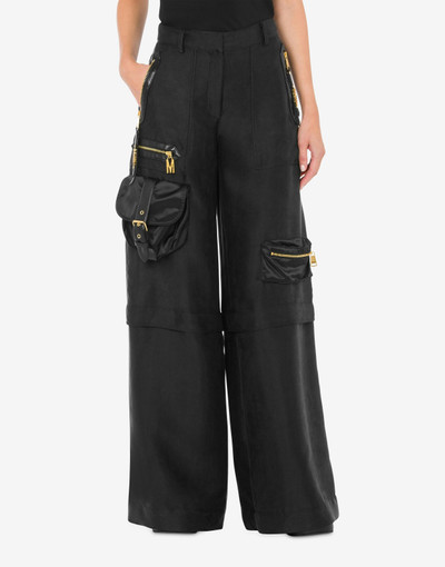 Moschino NYLON BAGS SATIN OVERSIZED TROUSERS outlook