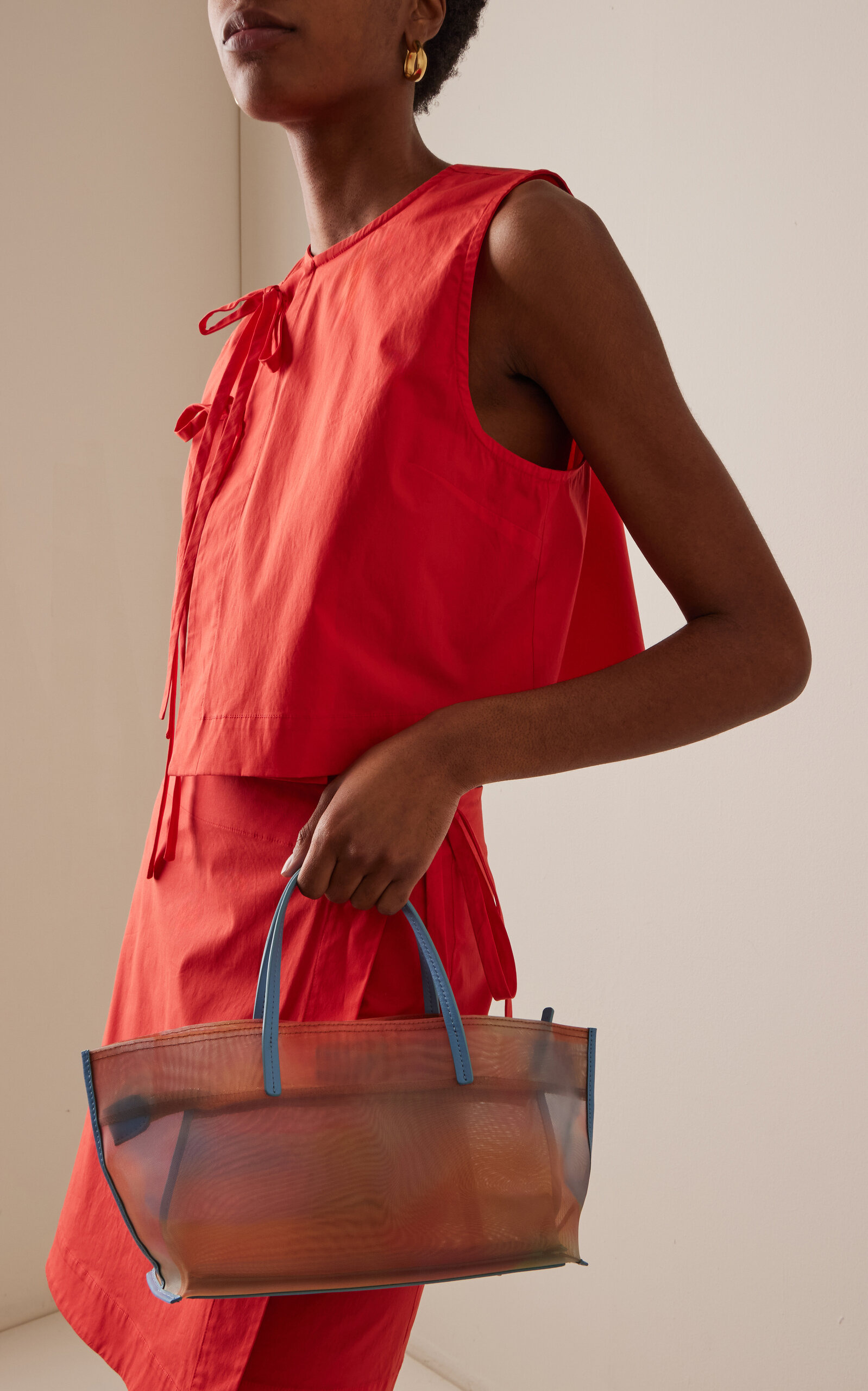 Christos Mini Printed-Mesh Tote Bag multi - 2