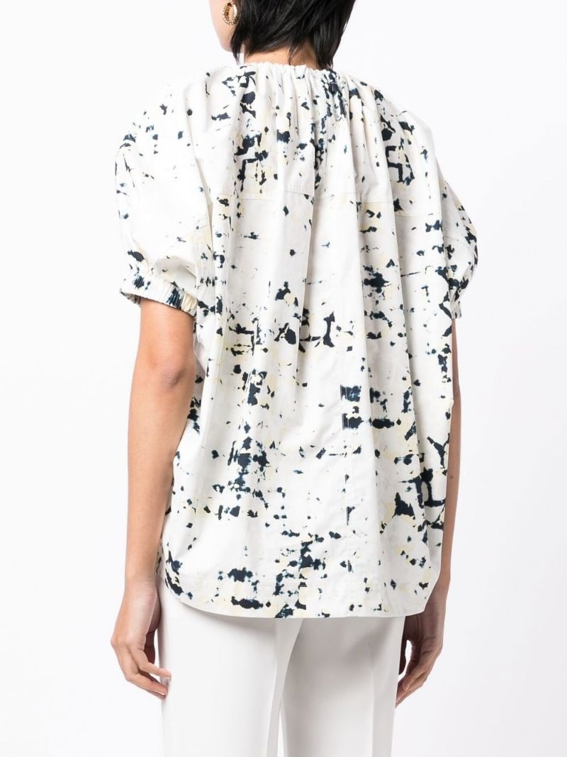 Kaleidoscope puff-sleeve blouse - 4