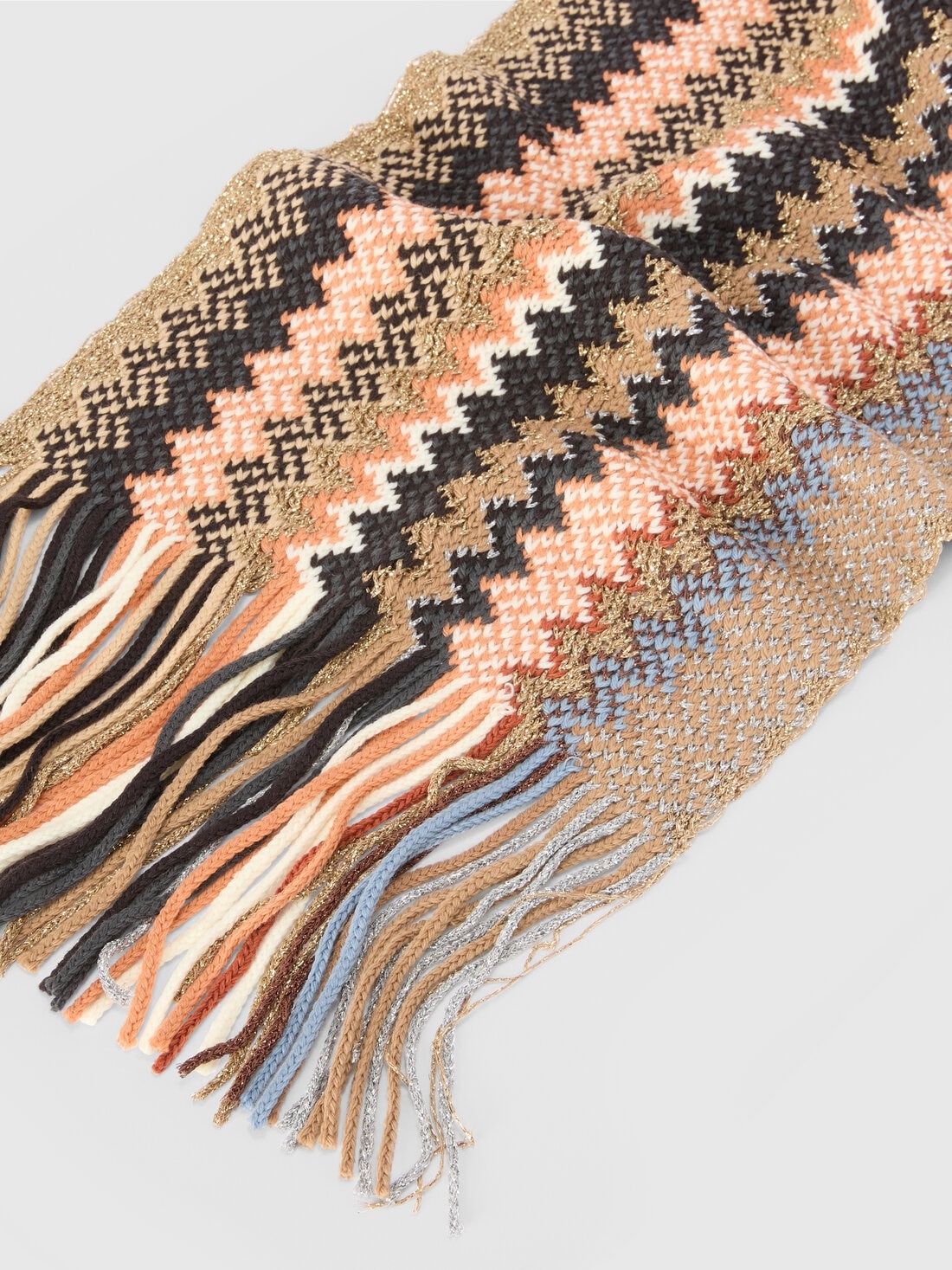 Wool and viscose lamé scarf - 2