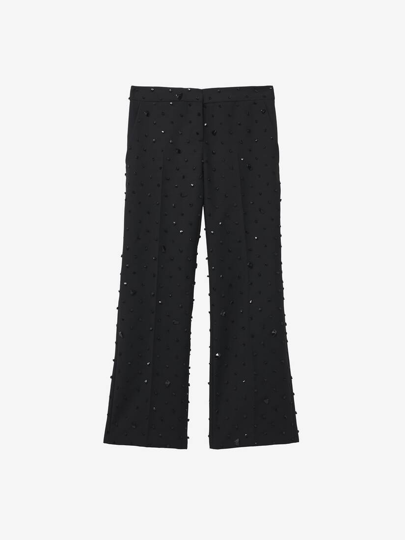 Cosmic Stone Embroidery Cropped Trousers - 1