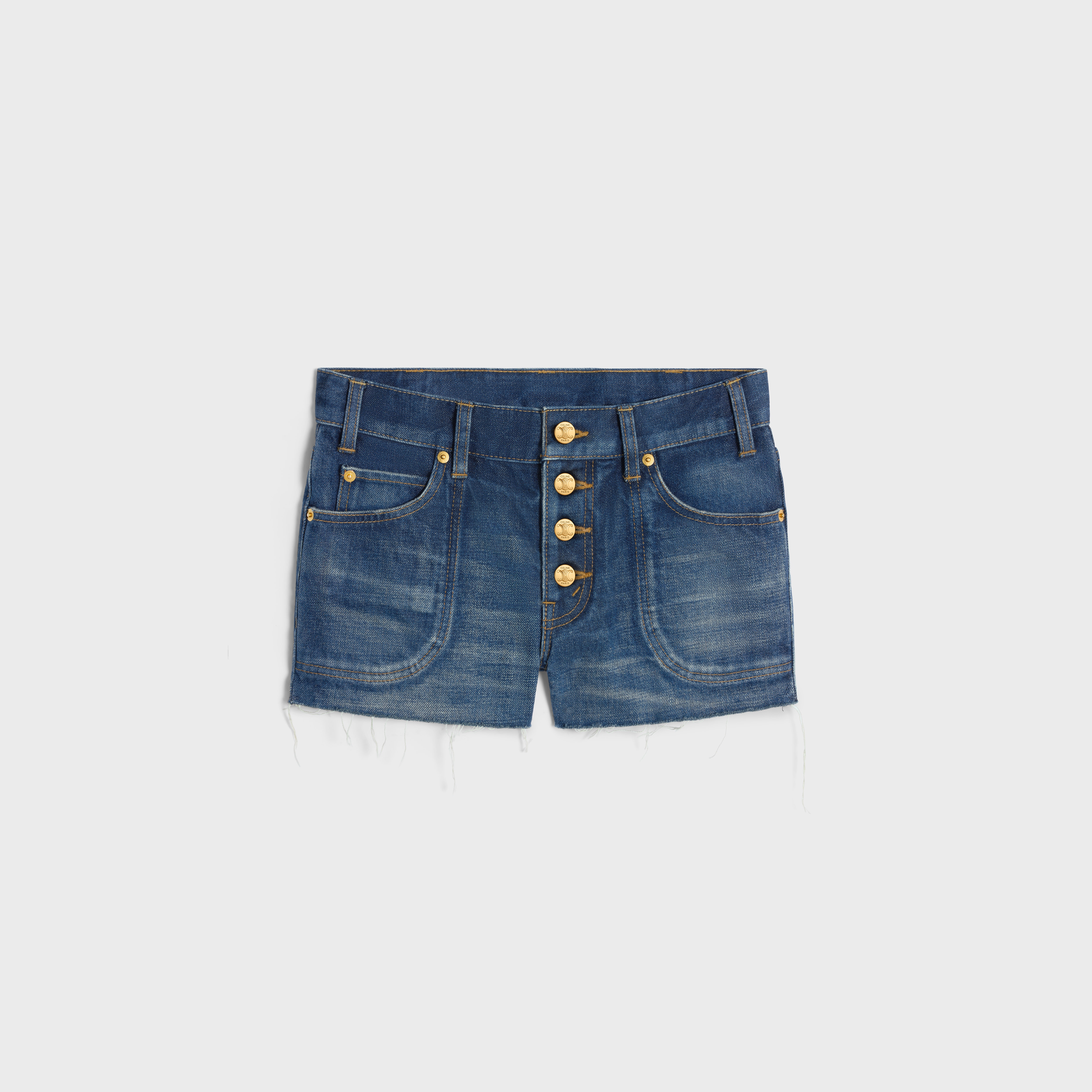 mini shorts in dark union wash denim - 1