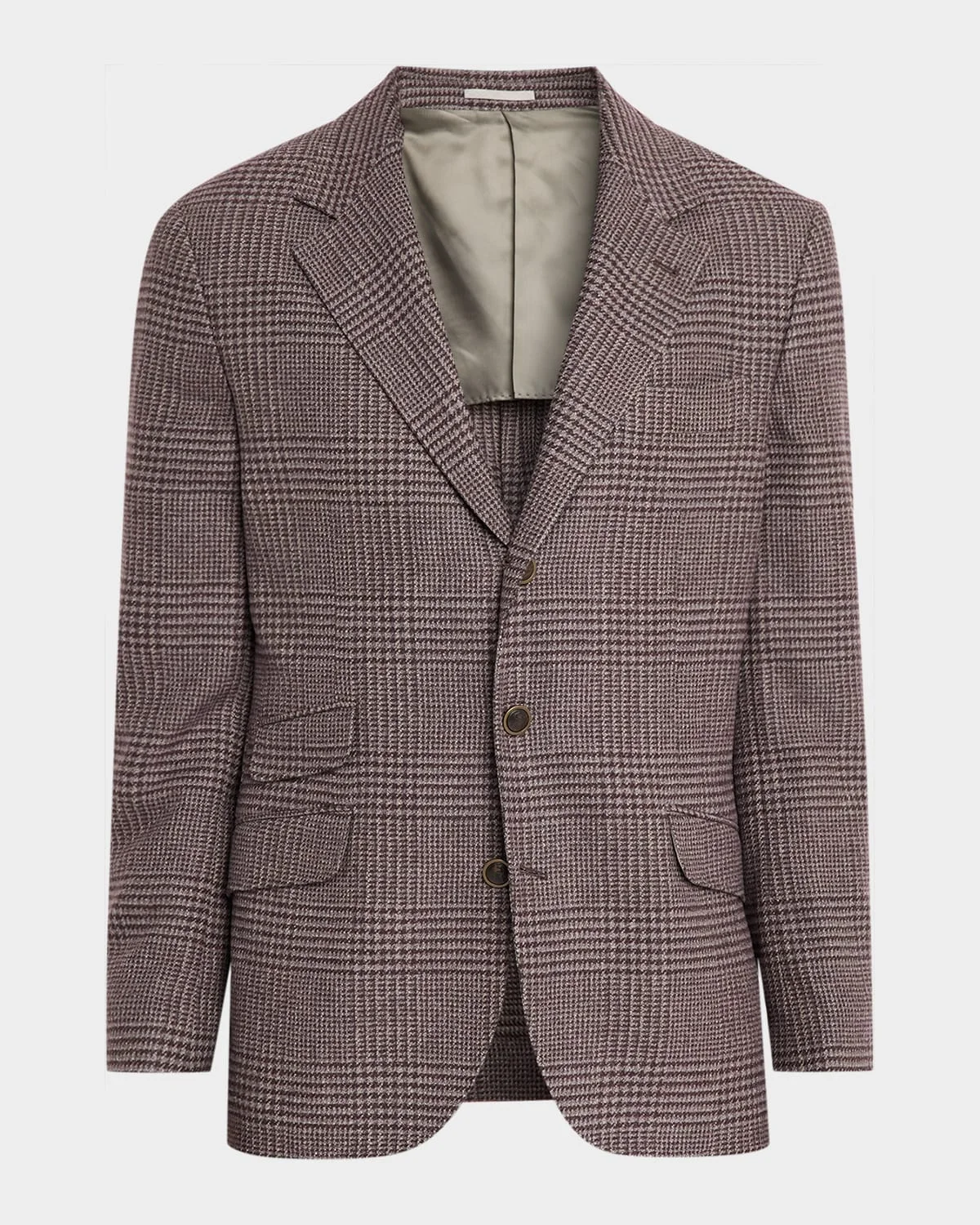 Men's Glen Plaid Wool-Cashmere Suit Jacket - 1