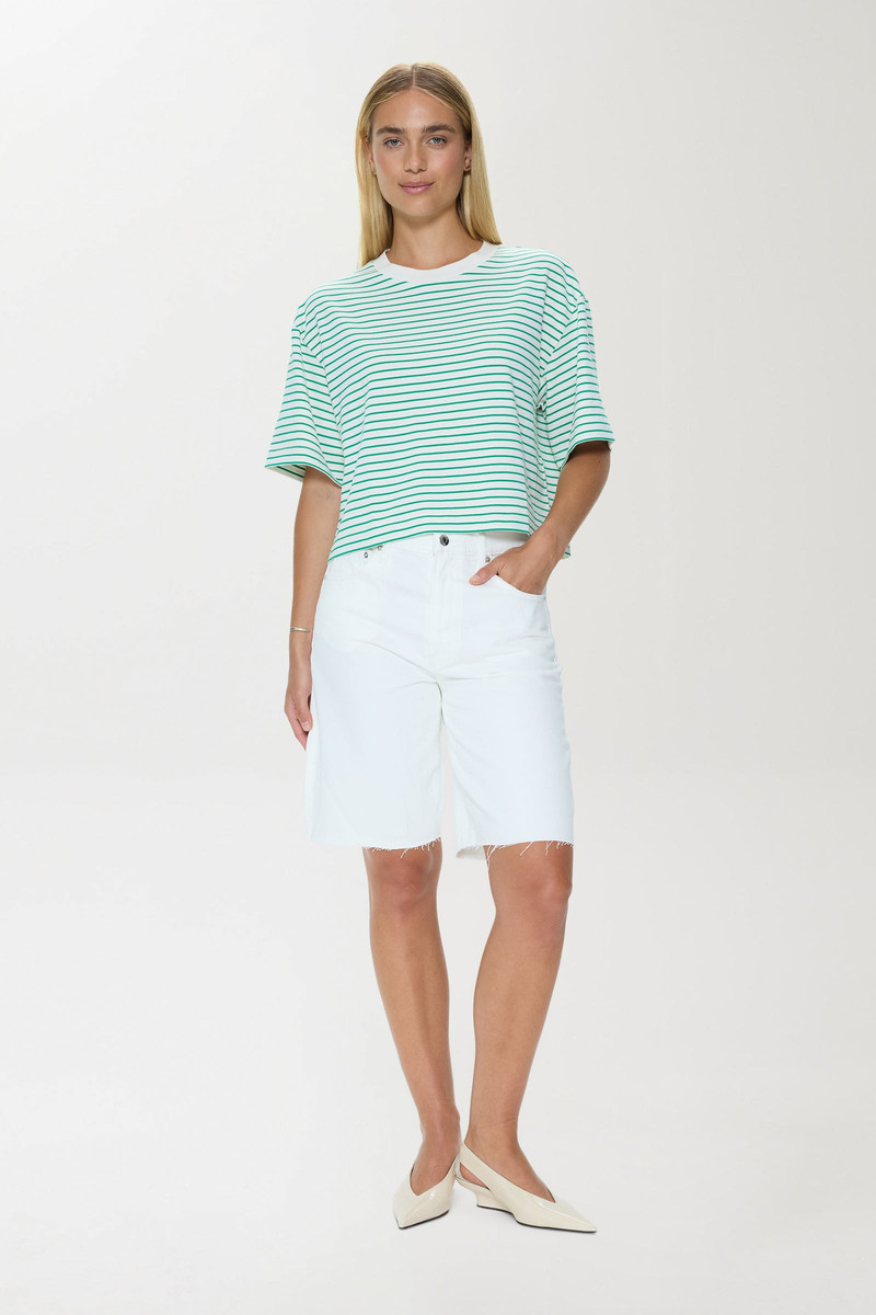 MAE CROPPED TEE - VERT STRIPE 5
