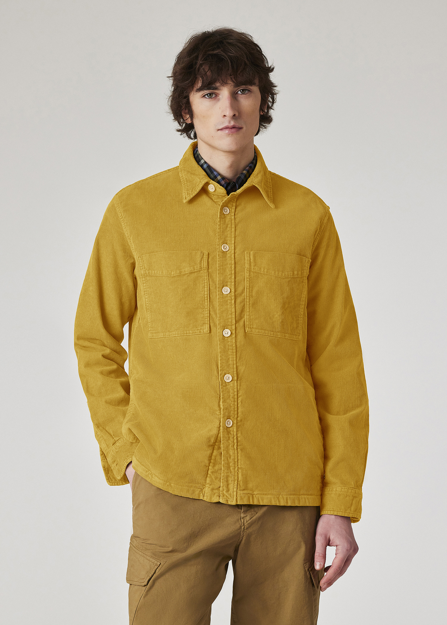 Mustard Yellow Organic-Cotton Corduroy Overshirt - 5