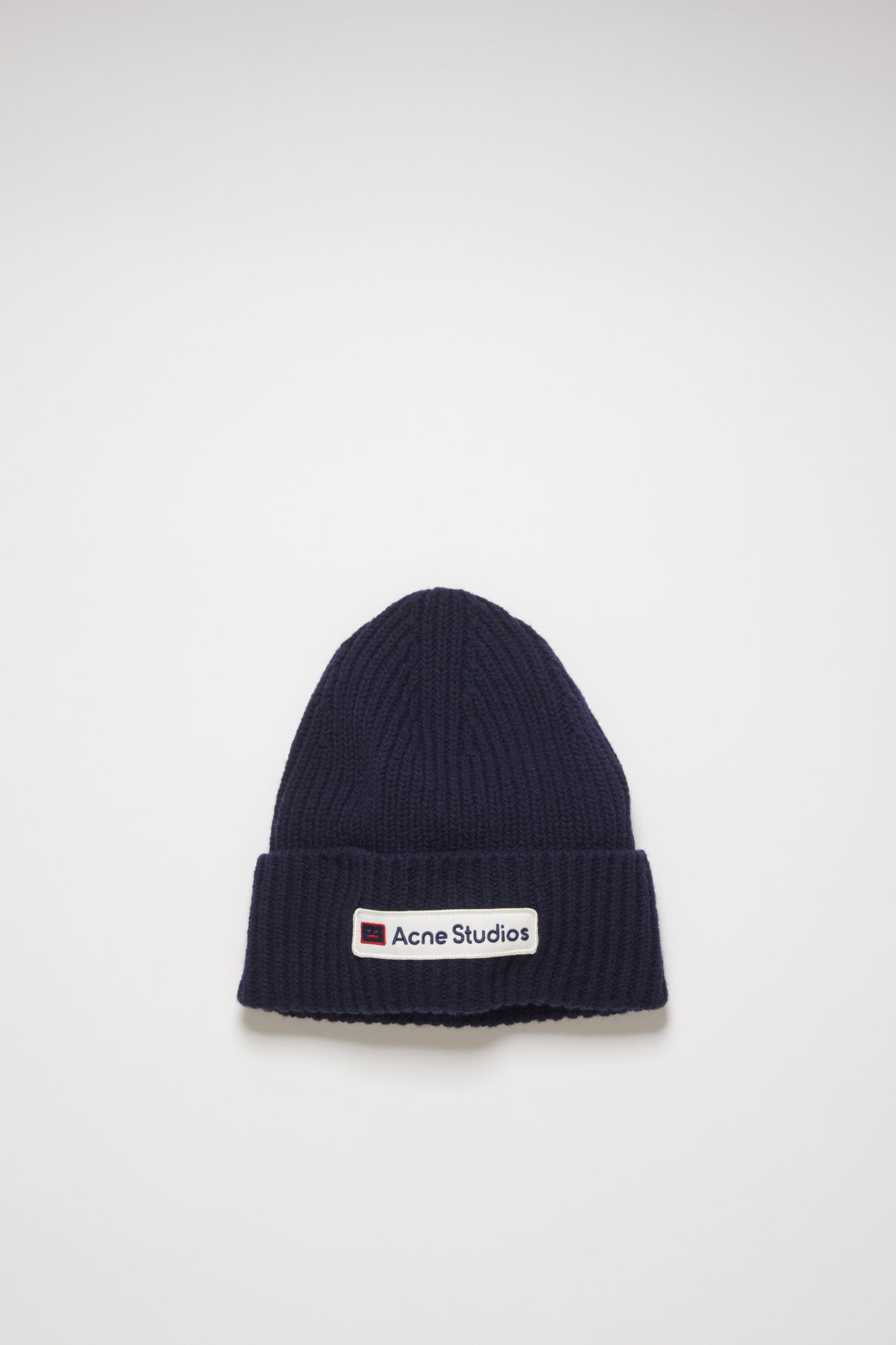 Logo patch wool beanie navy - 1