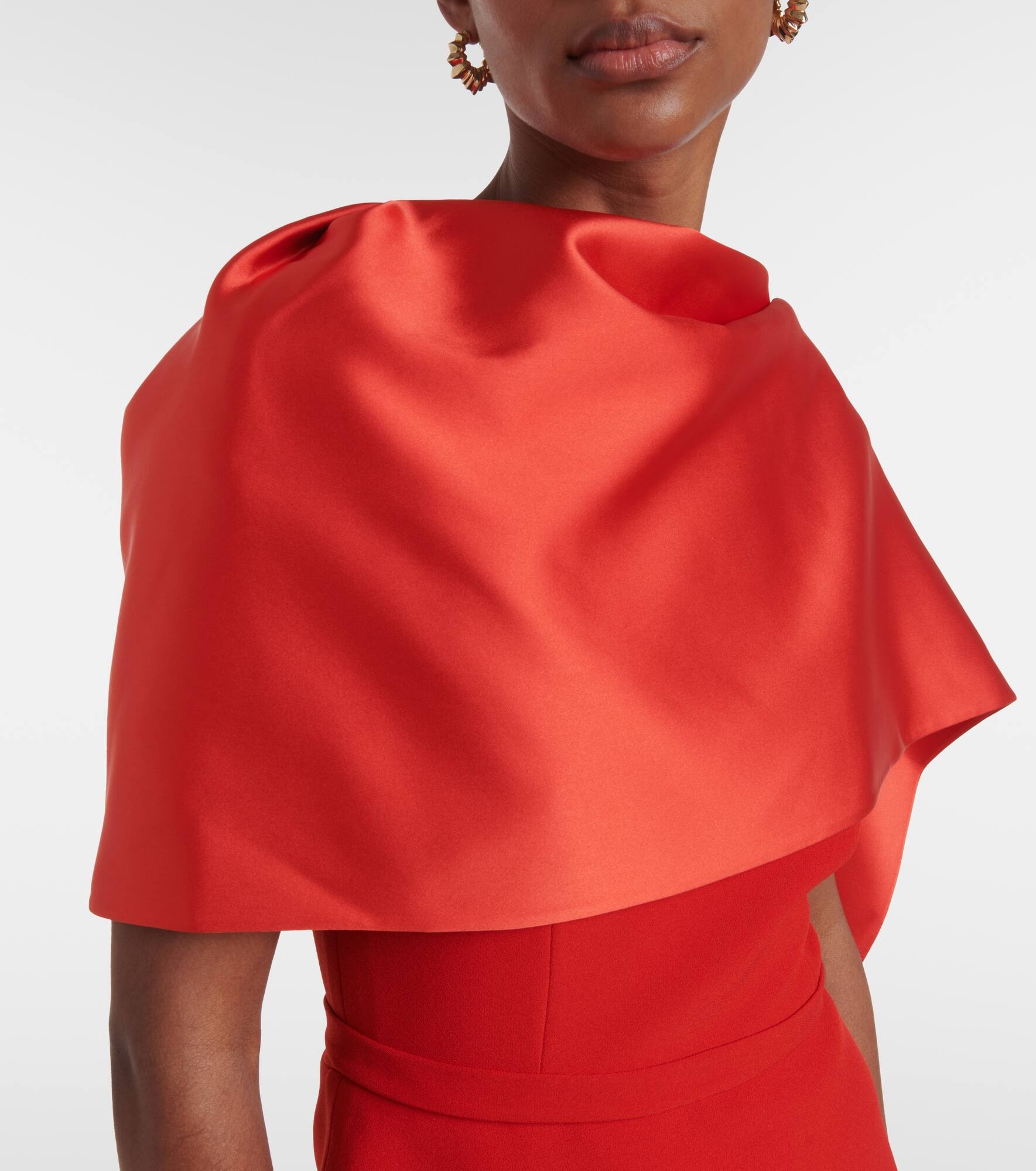 Evangelina caped crêpe gown - 4