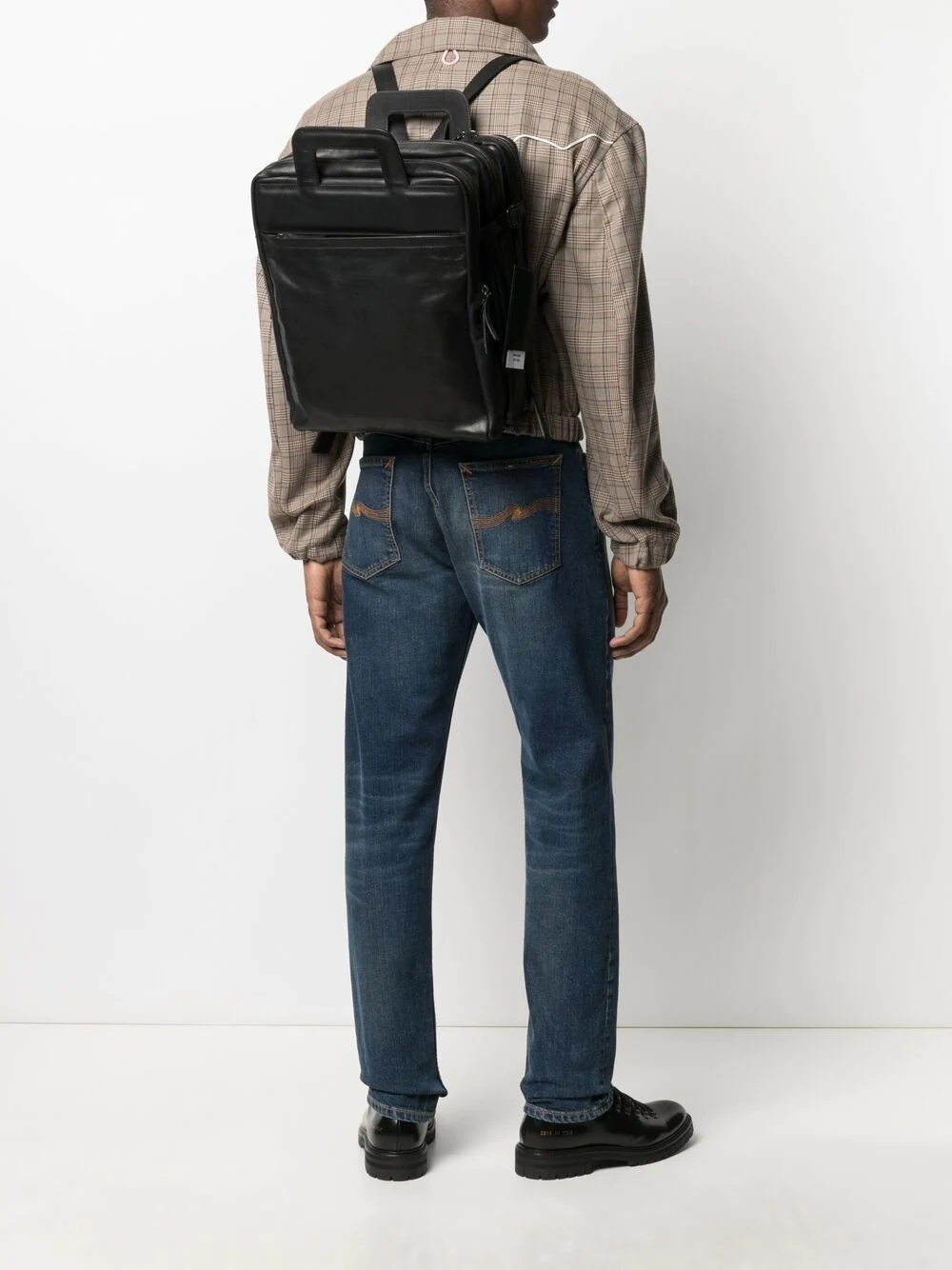 multiple-pocket leather backpack - 2