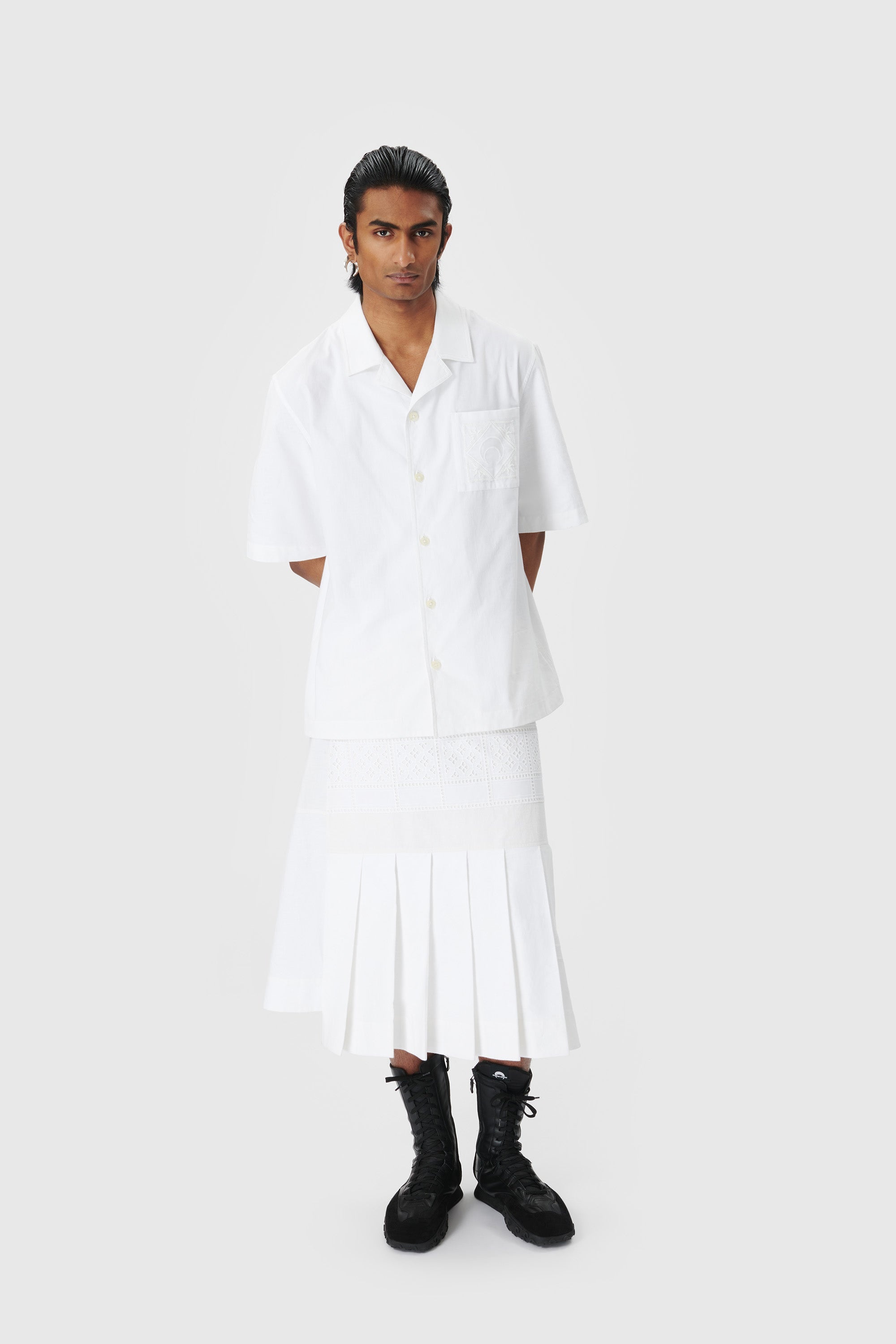 REGENERATED HOUSEHOLD LINEN BOWLING SHIRT - 5
