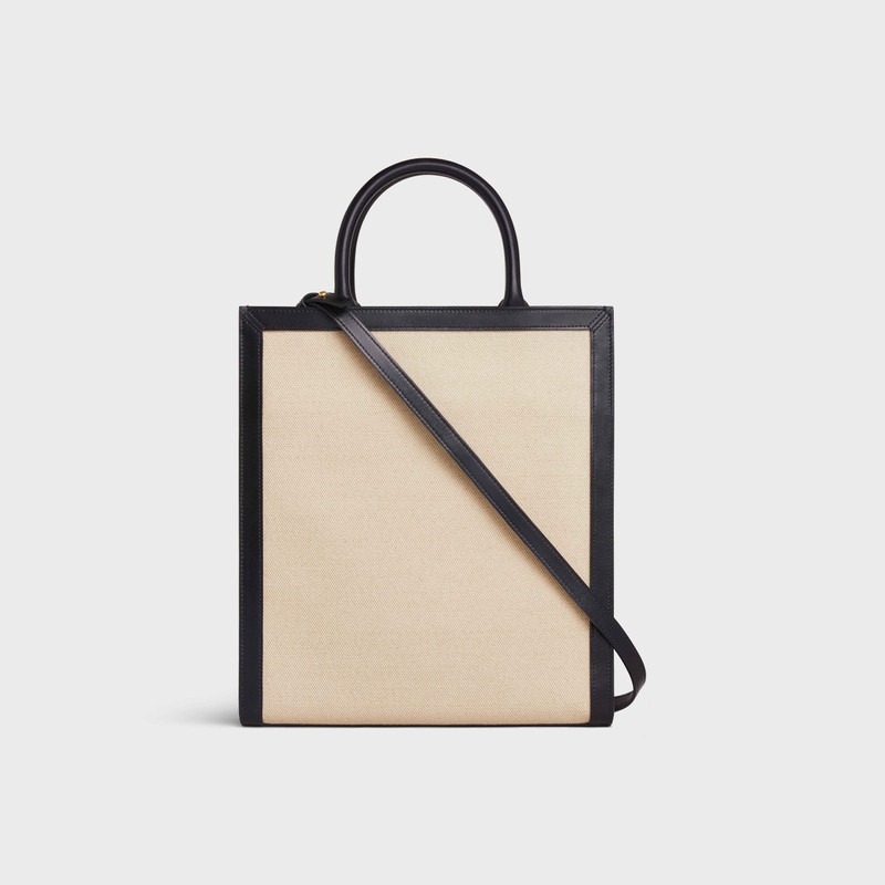 Small Vertical Cabas Celine in Textile with Celine print and Calfskin 3