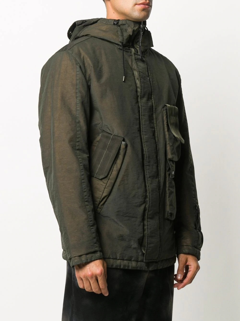 drawstring hood cargo parka - 3