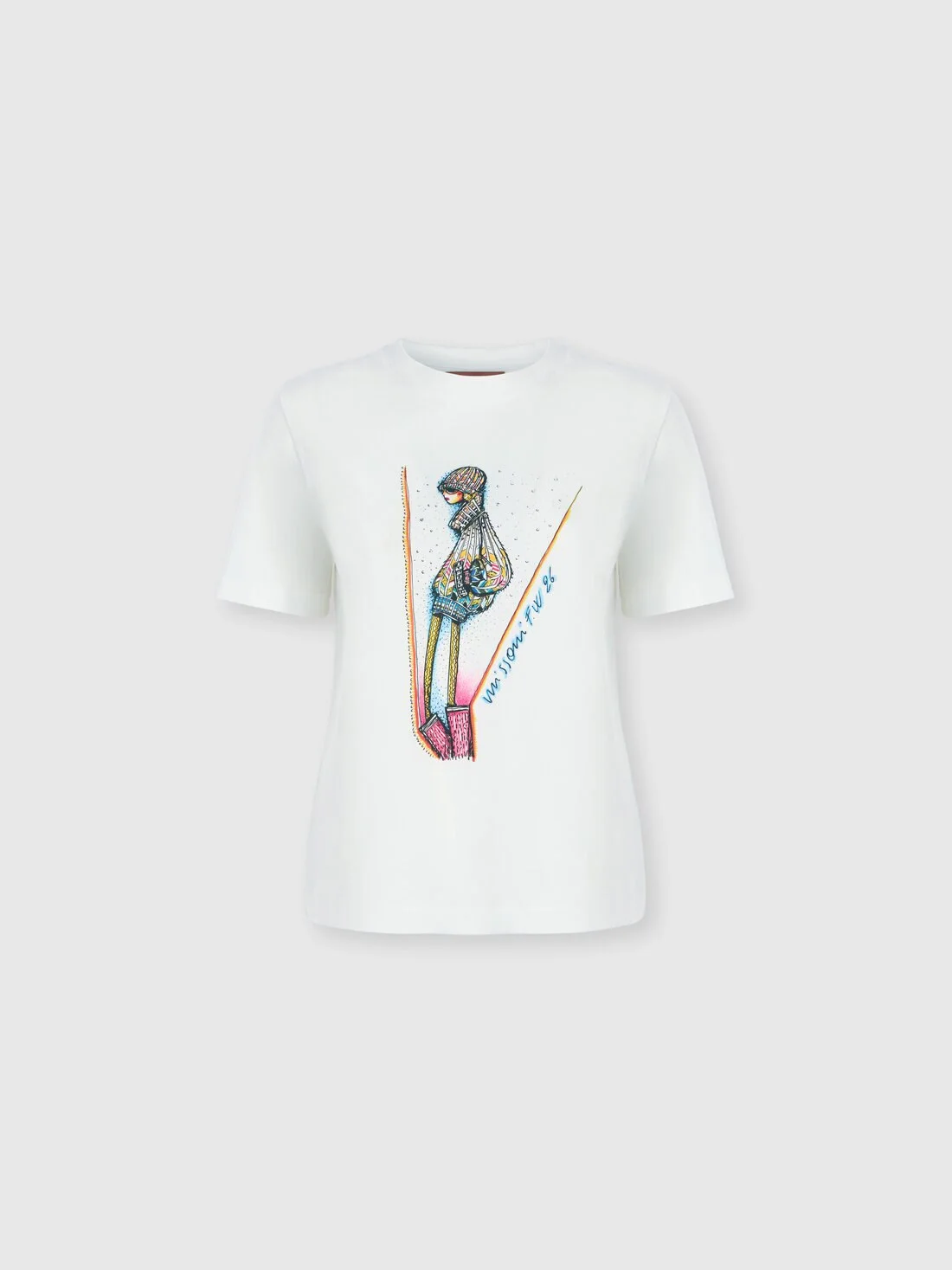 Printed cotton jersey crewneck T-shirt - 1