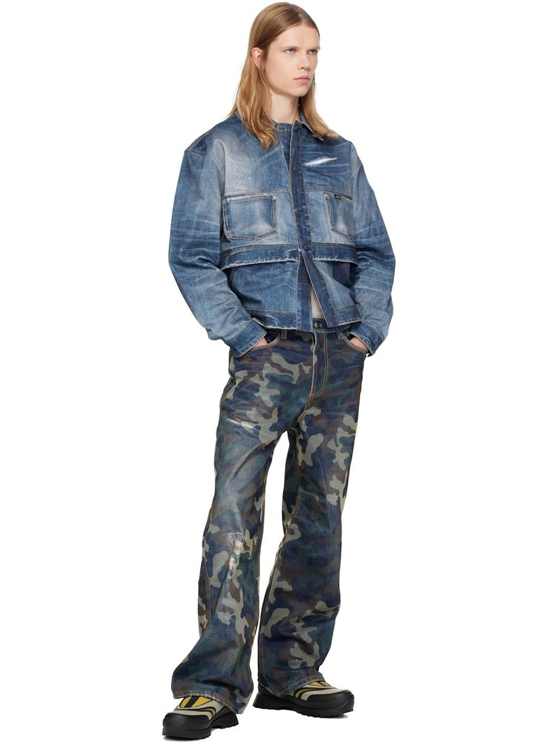 Andersson Bell Blue Trompe L'œil Double Waist Denim Jacket outlook