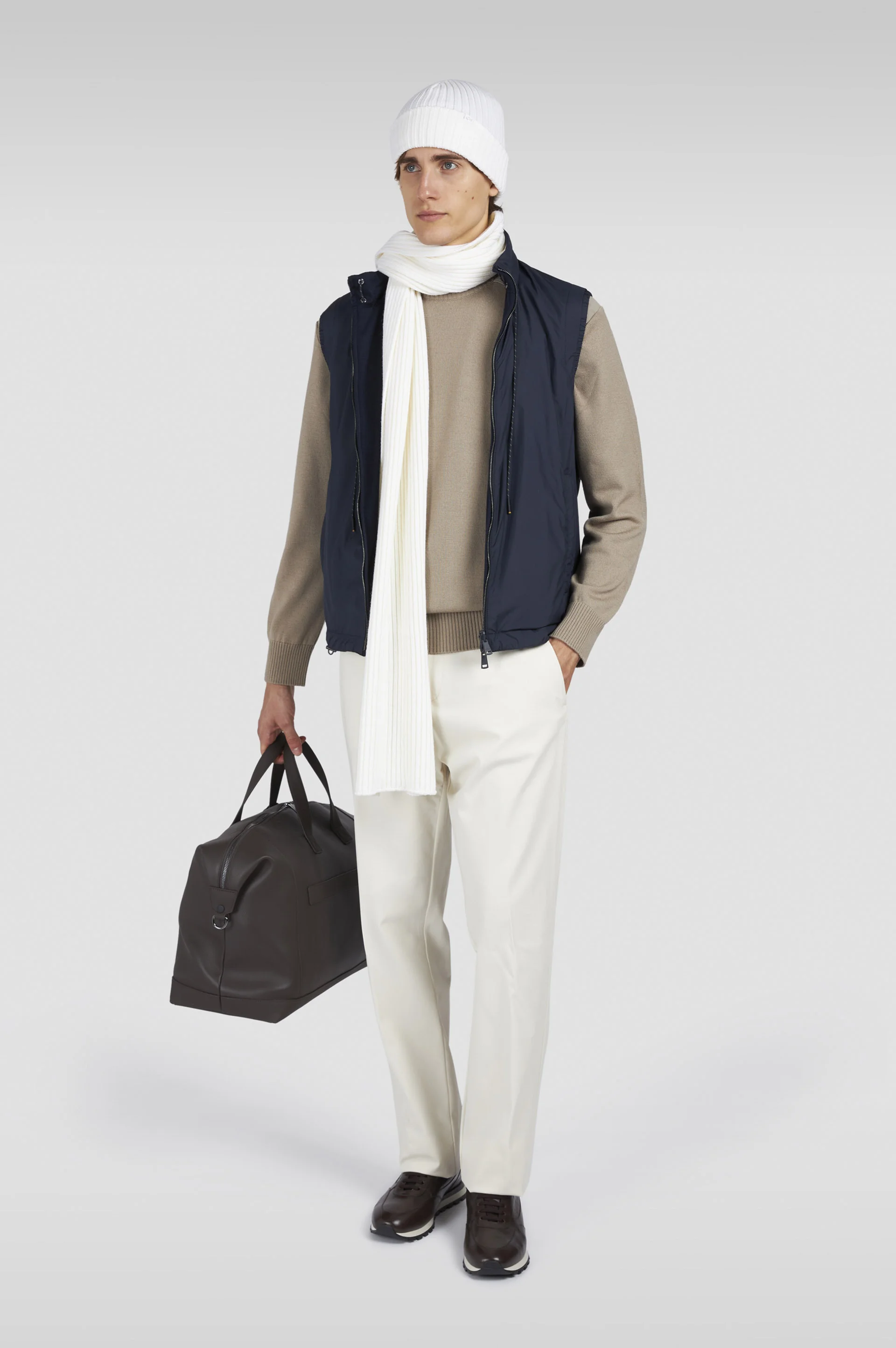 SOFT COOL TOUCH WOOL CREWNECK SWEATER WITH TYPHOON® DETAILS - 1
